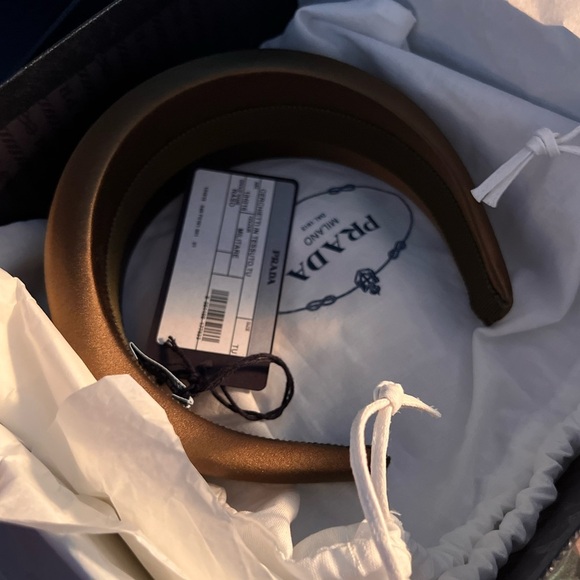 Prada NWT olive green “militare” thick wide headband with tags box and dustie - Picture 2 of 5